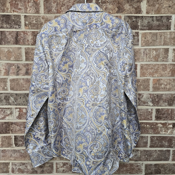Robert Graham Men's Paisley Shirt - Blue and Gray Limited Edition Size M - Picture 2 of 5